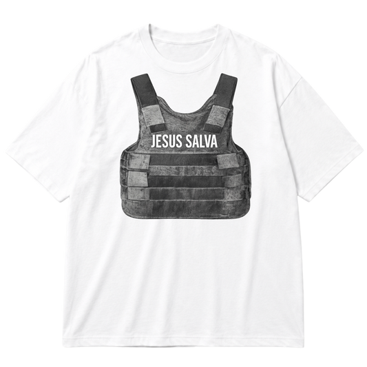 "JESUS SALVA Colete" Oversized Premium 96% algodão 4% Elastano