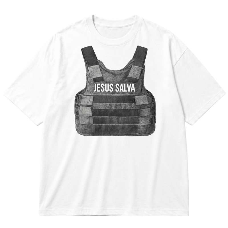 "JESUS SALVA Colete" Oversized Premium 96% algodão 4% Elastano