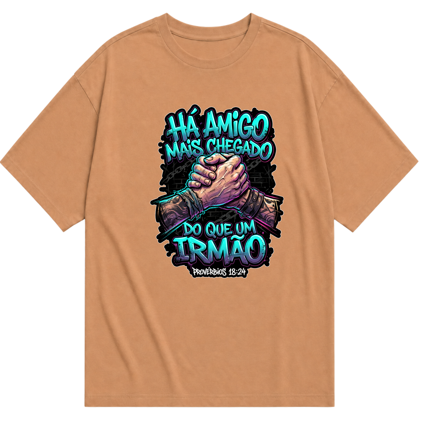 "Produto #003 Camisa Oversized HA AMIGO MAIS CHEGADO DO QUE UM IRMÃO" Camiseta Oversized Básica