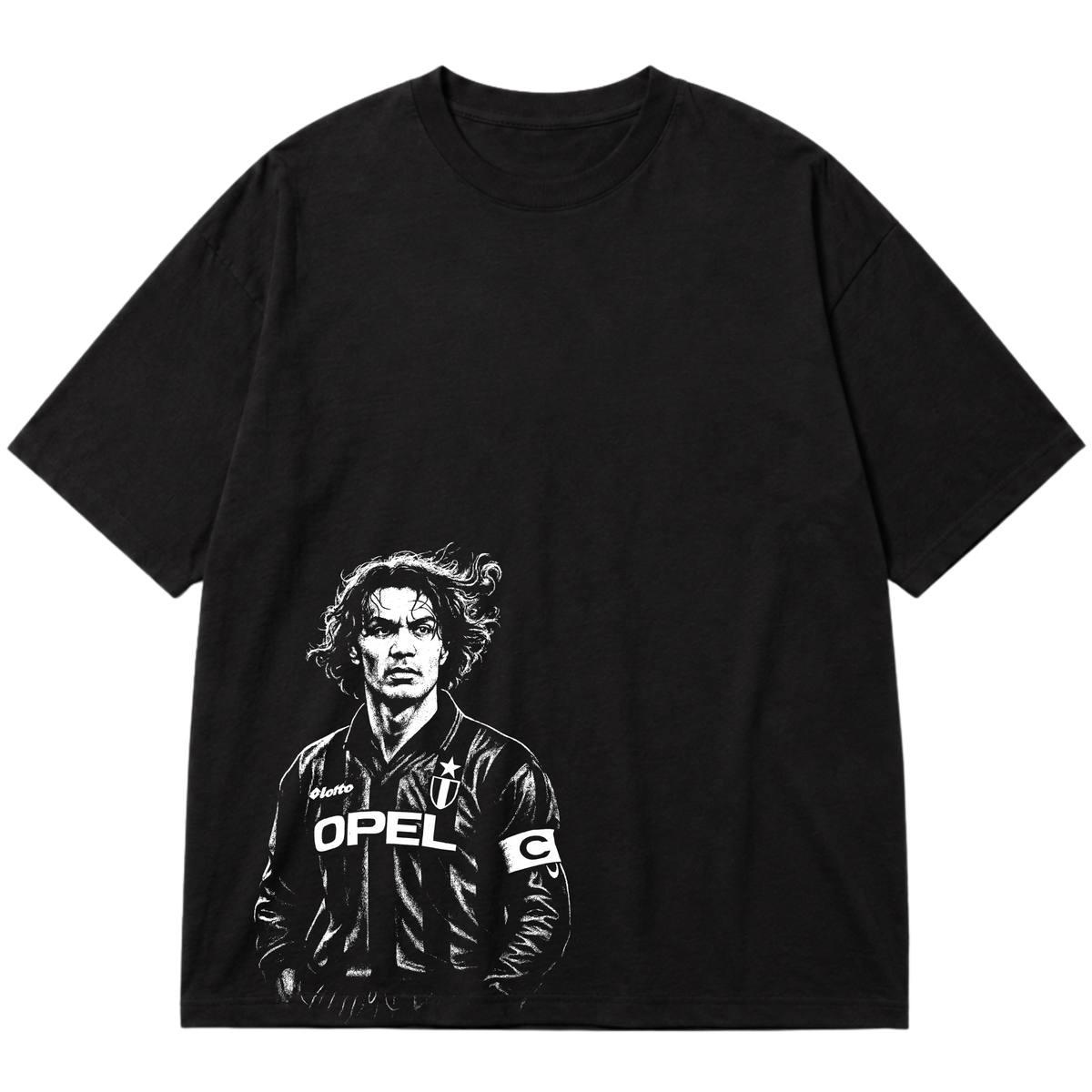 "Ícone dos gramados, eternizado no streetwear." Oversized Premium 96% algodão 4% Elastano
