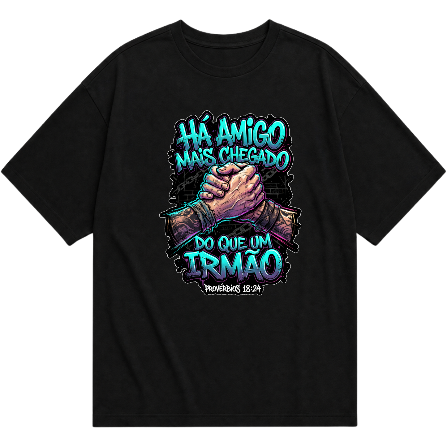 "Produto #003 Camisa Oversized HA AMIGO MAIS CHEGADO DO QUE UM IRMÃO" Camiseta Oversized Básica