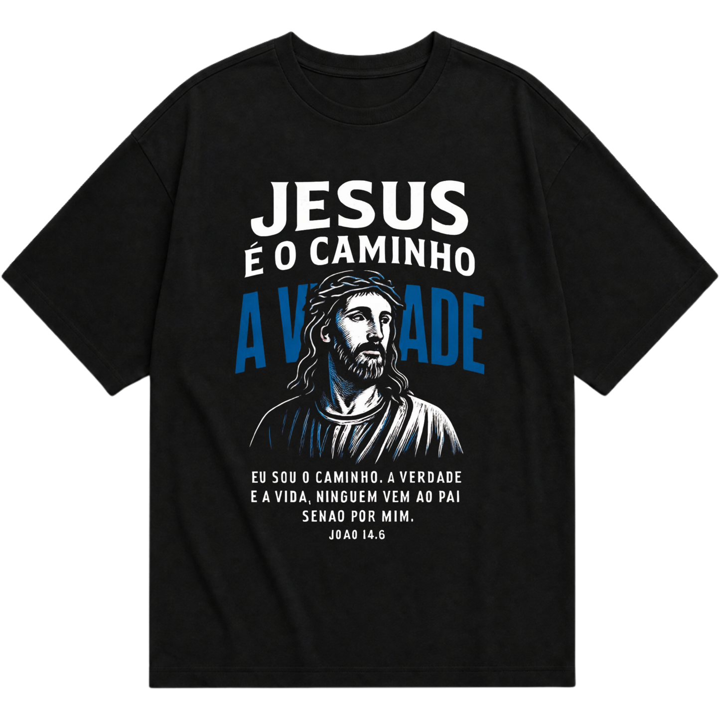 "Jesus é o caminho  camiseta oversized Essential" Oversized Básica 30.1