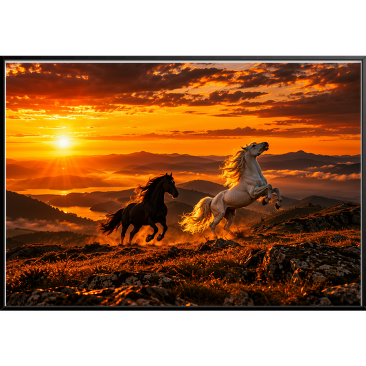 "Por do Sol" Quadro filete sem vidro acrílico