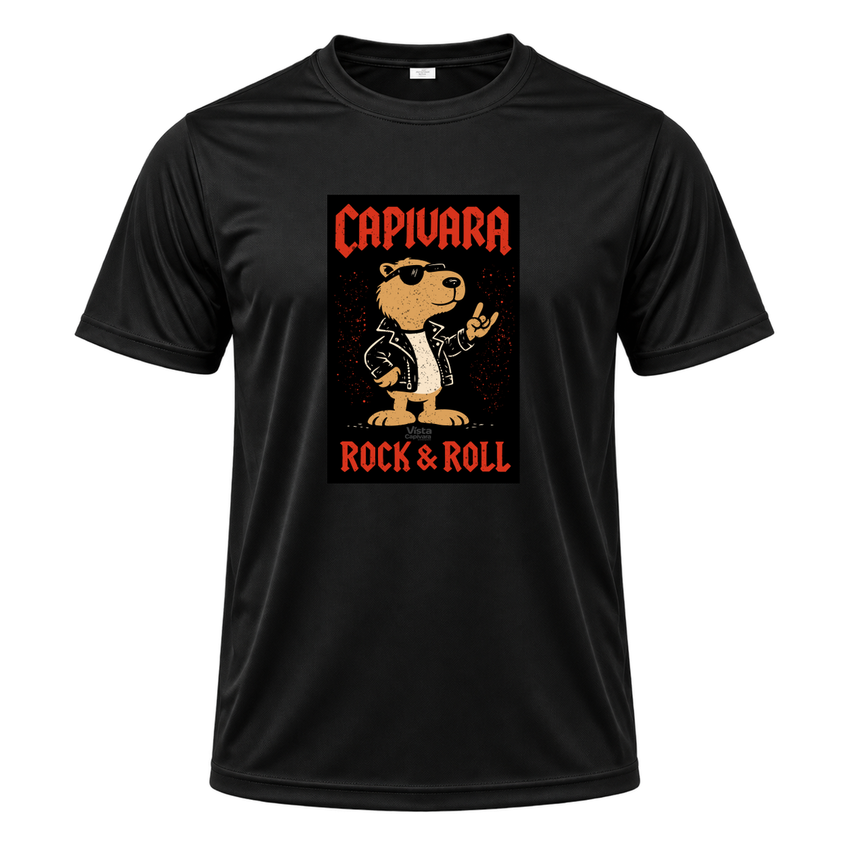 "Capivara Rock & Roll DTF" Camiseta Dryfit Masculina Basic
