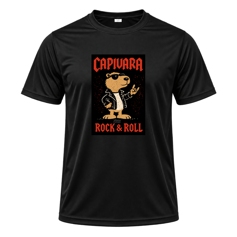 "Capivara Rock & Roll DTF" Camiseta Dryfit Masculina Basic