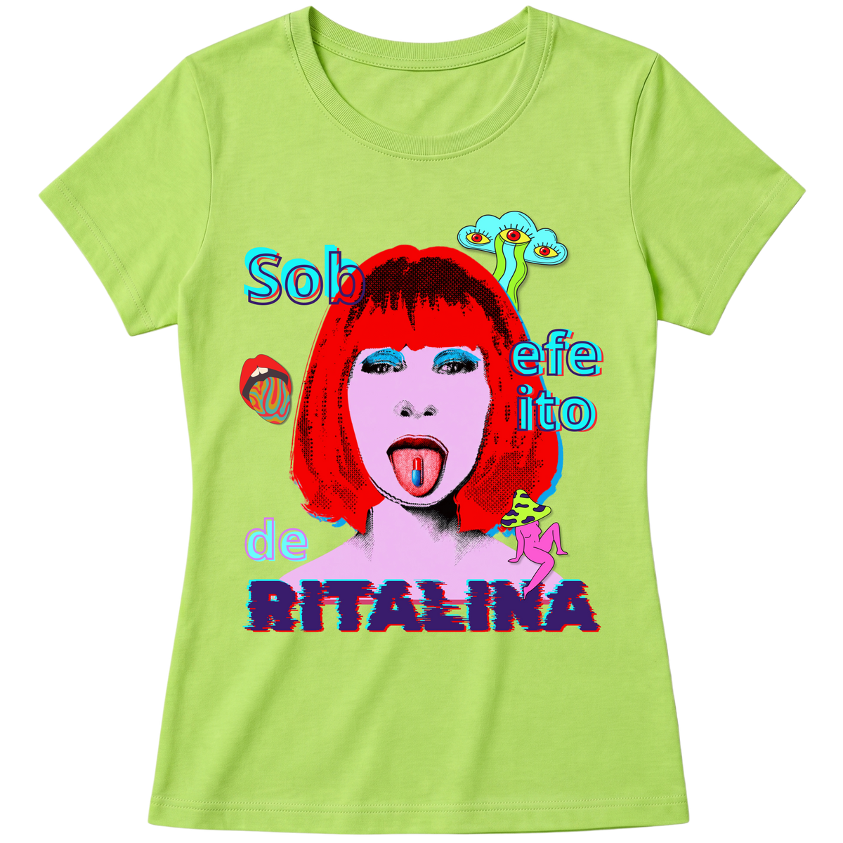 "Camiseta - Sob efeito de Ritalina" Blusa Baby Look