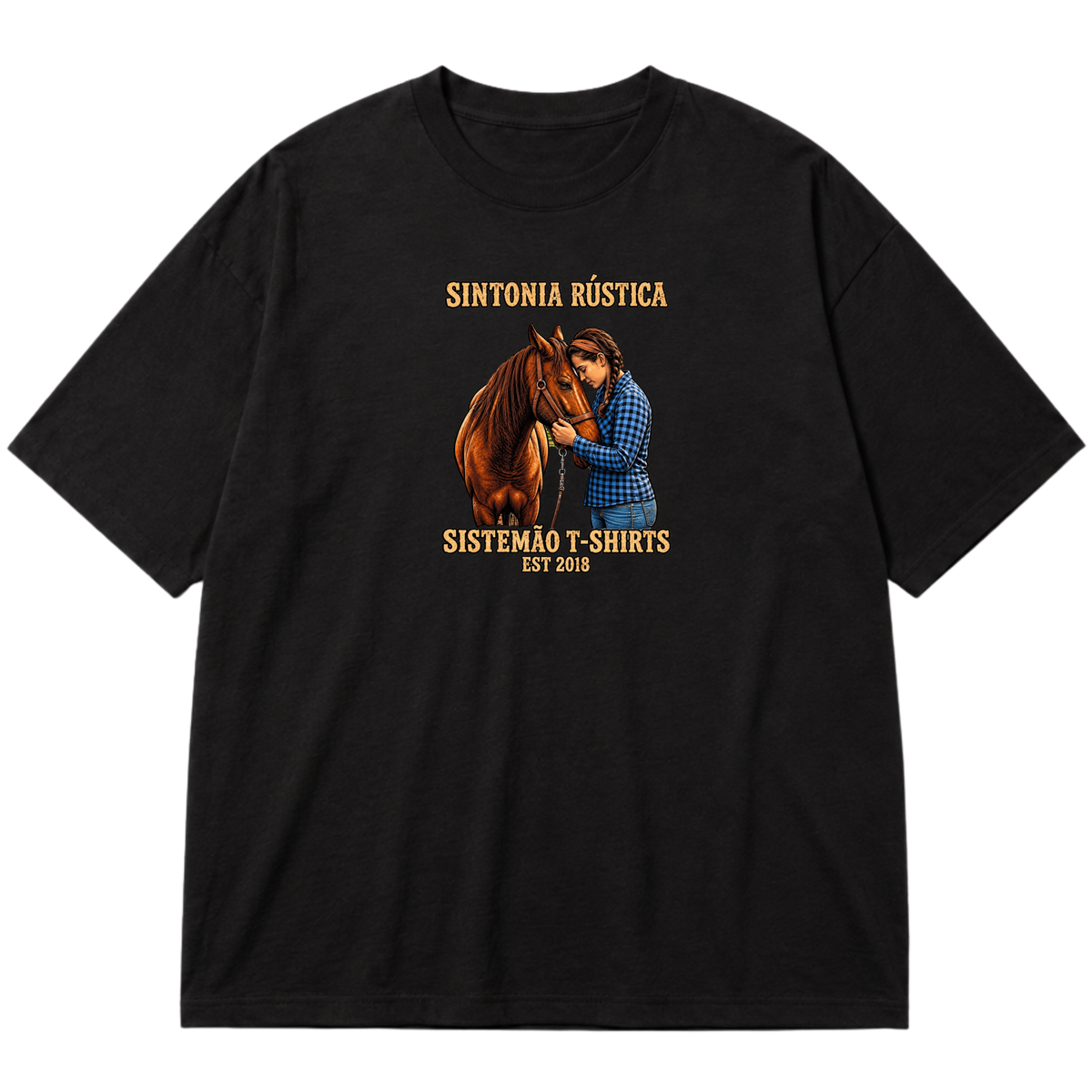 "Estampa/SINTONIA RÚSTICA" Oversized Premium 96% algodão 4% Elastano