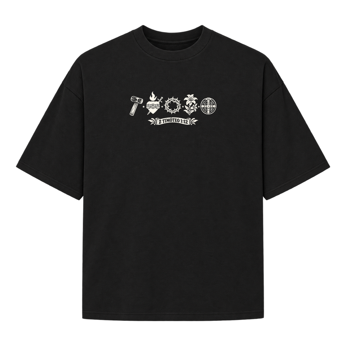 "2 TIMÓTEO 1:12" Camiseta Oversized Suedine 220g