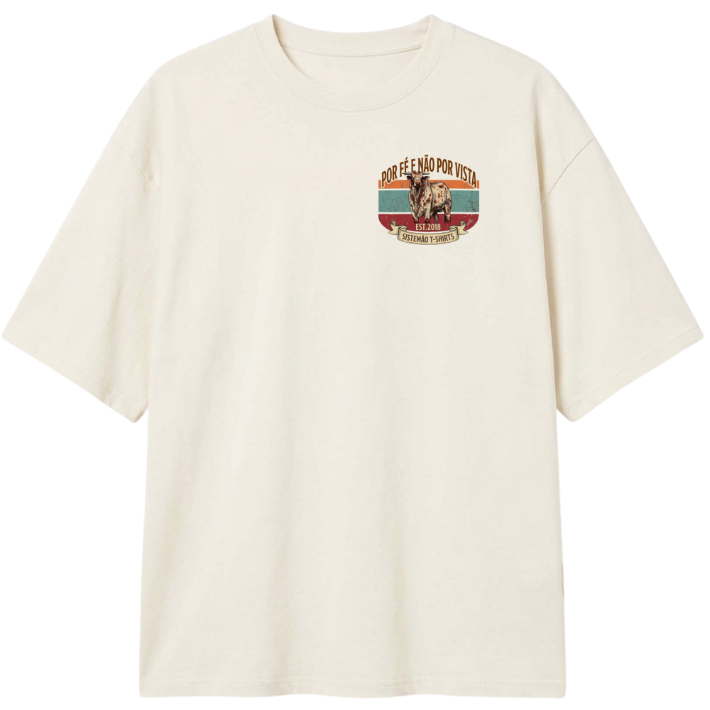 "Estampa/POR FÉ" Camiseta Oversized Classic