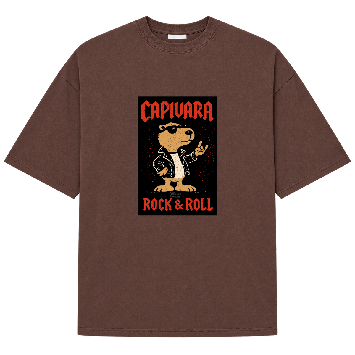 "Capivara Rock & Roll DTF" Camiseta Oversized Suedine 220g