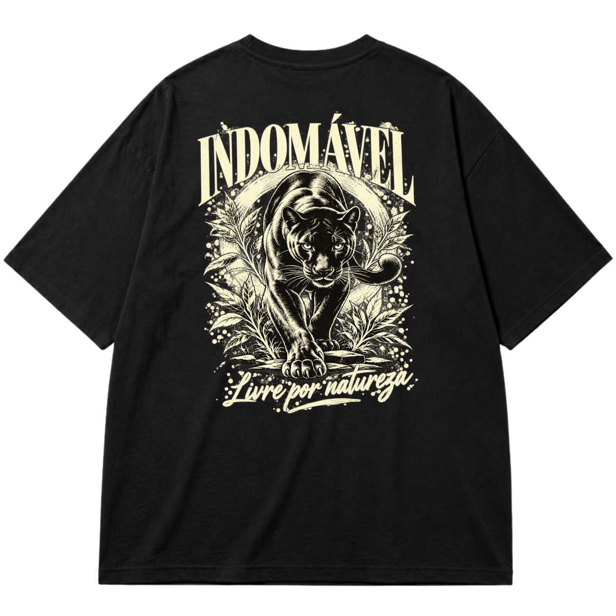 "Camiseta Oversized Cotton - Indomável" Oversized Premium 96% algodão 4% Elastano
