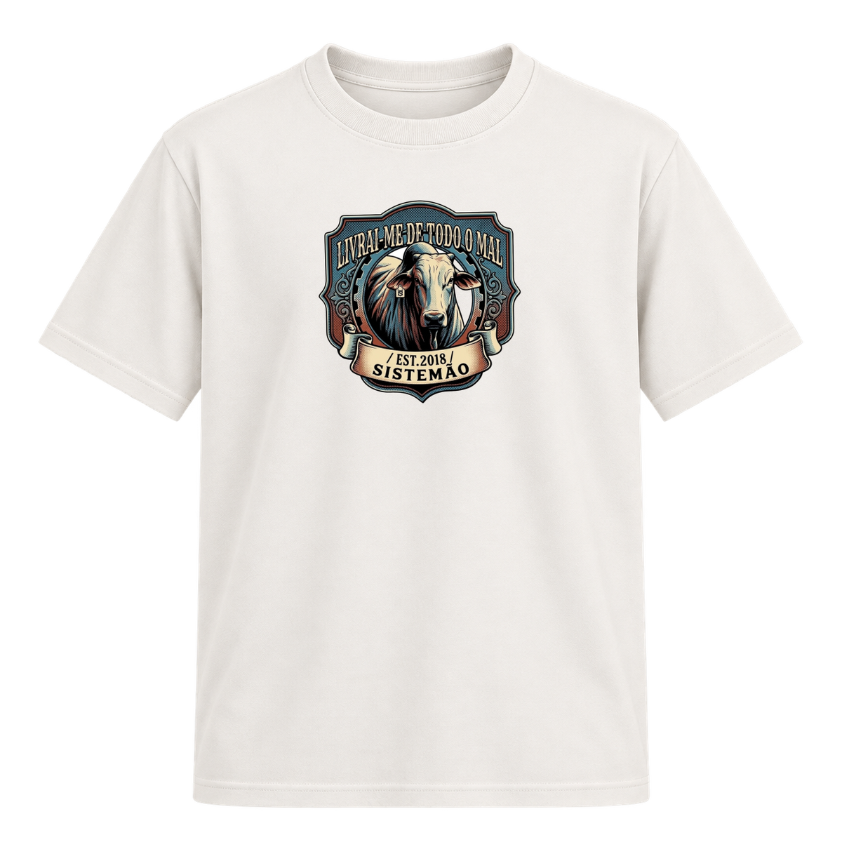 "Estampa/LIVRAI-ME" Camiseta Regular Suedine