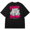 "Camiseta Oversized Cotton - Força sem medo" Oversized Premium 96% algodão 4% Elastano
