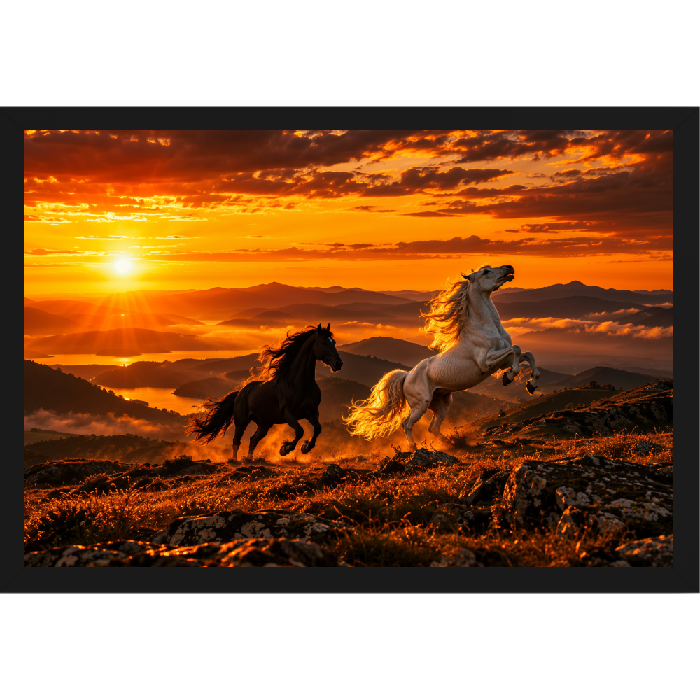 "Por do Sol" Quadro tradicional sem vidro acrílico