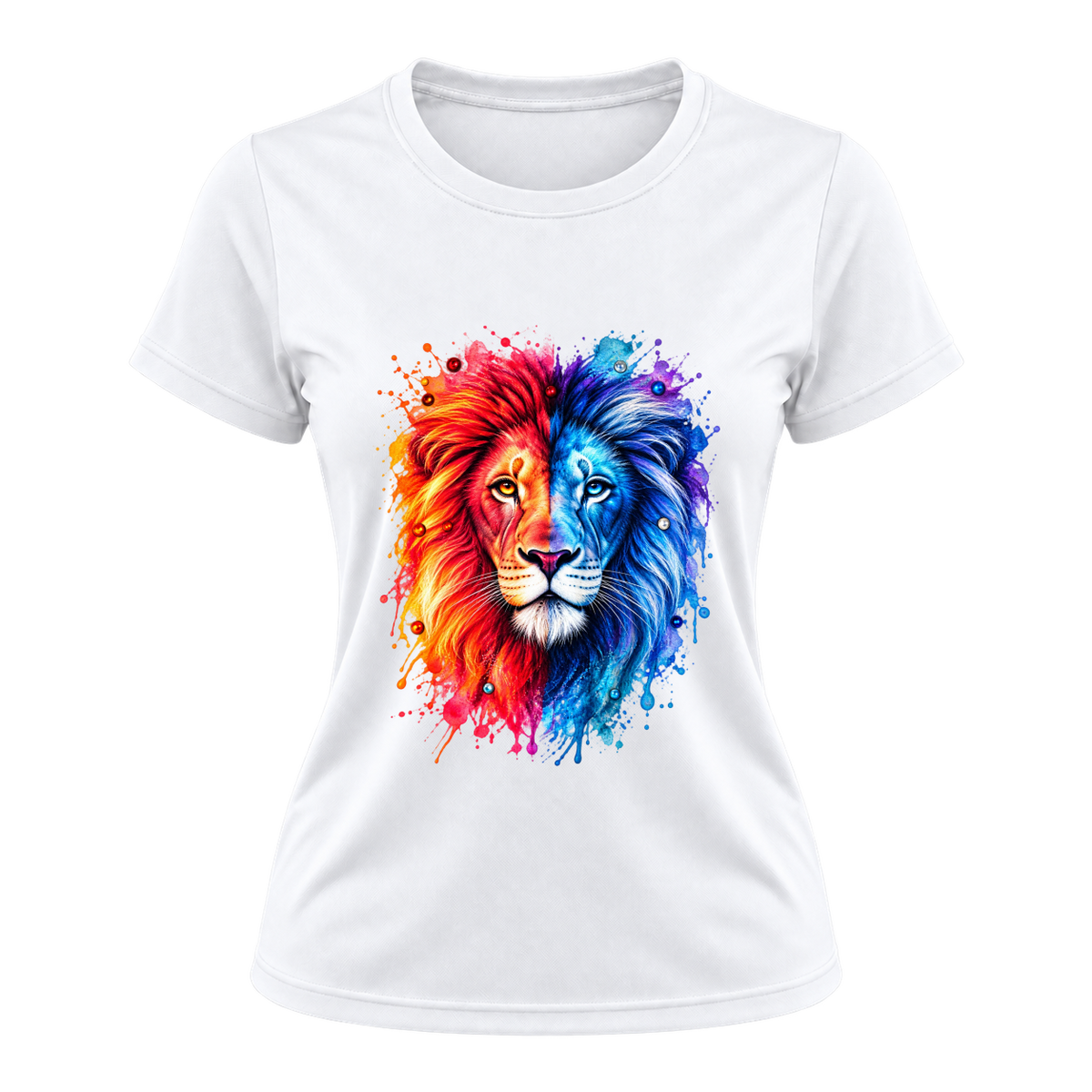 "Leão Elemental — Fire & Ice" Camiseta Dryfit Feminina Basic