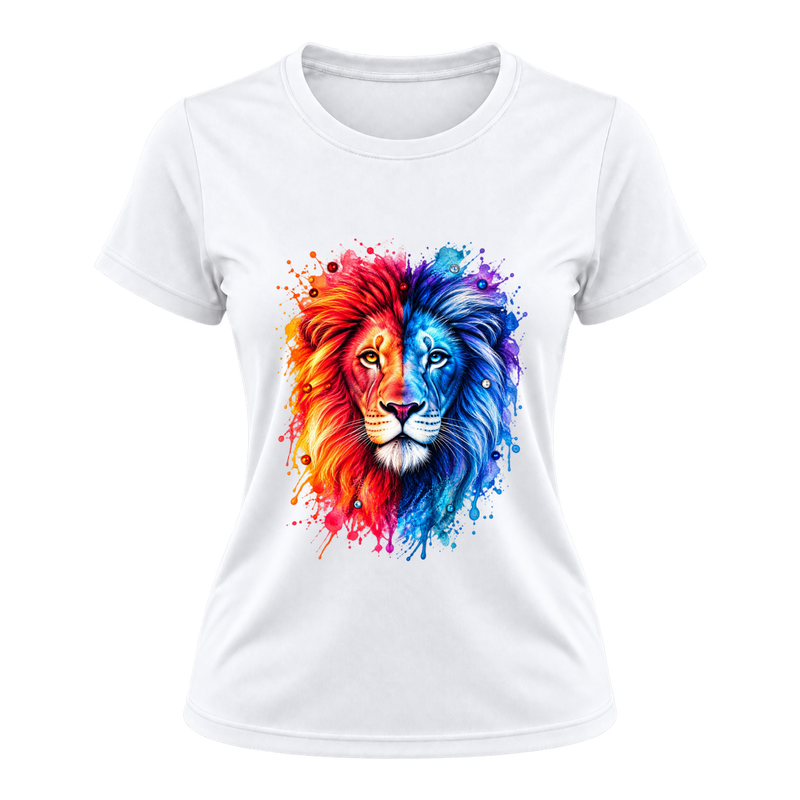"Leão Elemental — Fire & Ice" Camiseta Dryfit Feminina Basic