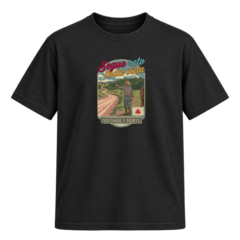 "Estampa/SEGUE RETO" Camiseta Regular Suedine
