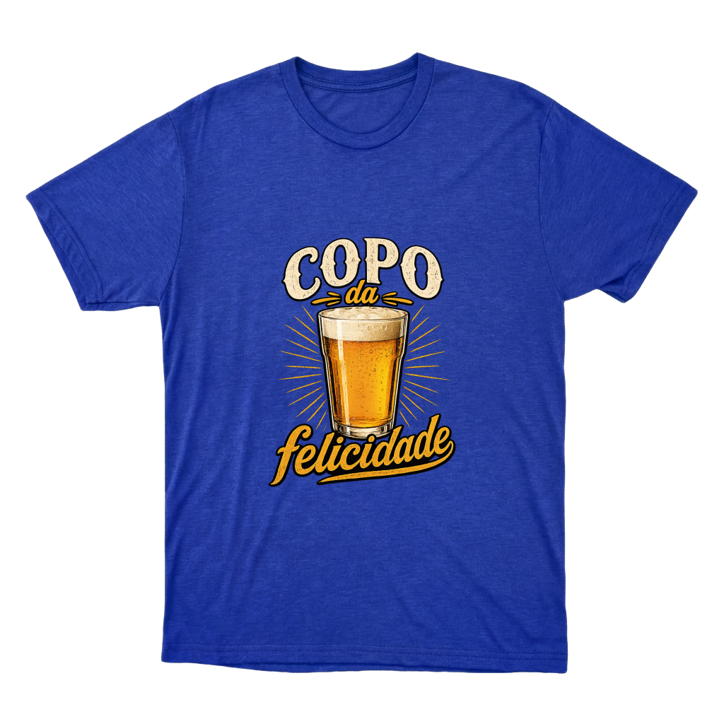 "Copo da Felicidade" Camiseta Básica Unissex