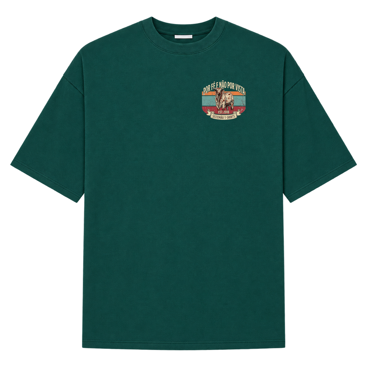 "Oversized POR FÉ MASC" Camiseta Oversized Suedine 220g