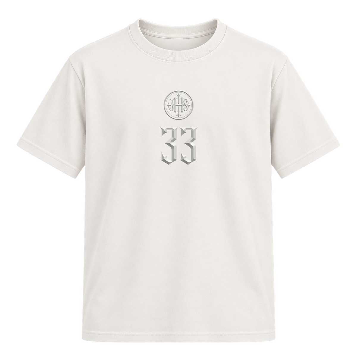 "Catholic 33 All White" Camiseta Regular Suedine
