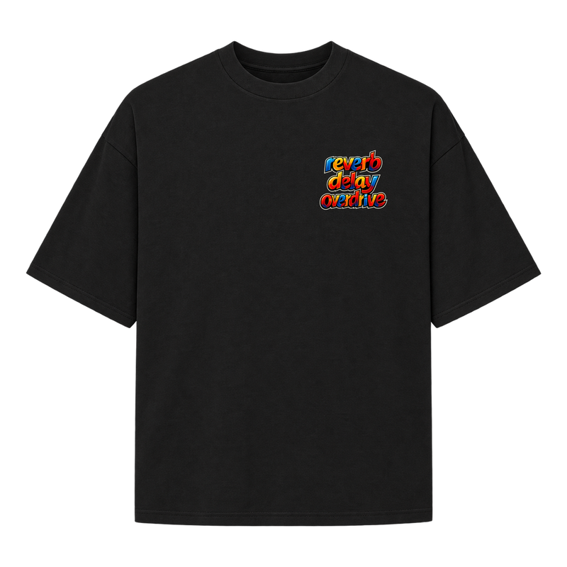 "DELAY, REVERB E OVERDRIVE" Camiseta Oversized Suedine 220g