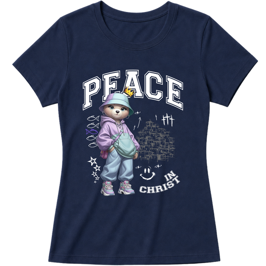 "Produto #009 Baby look PEACE IN CHRIST" Blusa Baby Look