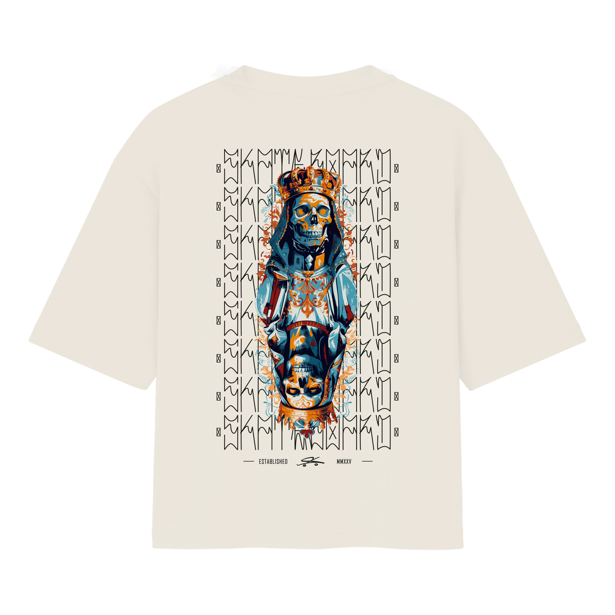 "DOUBLE SKULL FACE" Oversized Básica 30.1