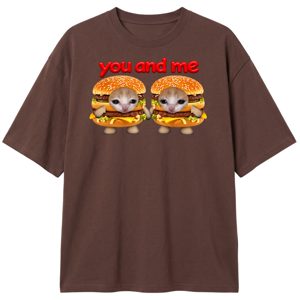 "Camiseta You &me gatinhos sanduíche" Camiseta Oversized Classic