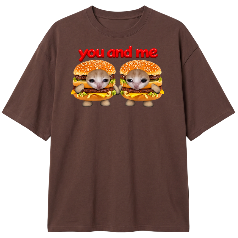 "Camiseta You &me gatinhos sanduíche" Camiseta Oversized Classic