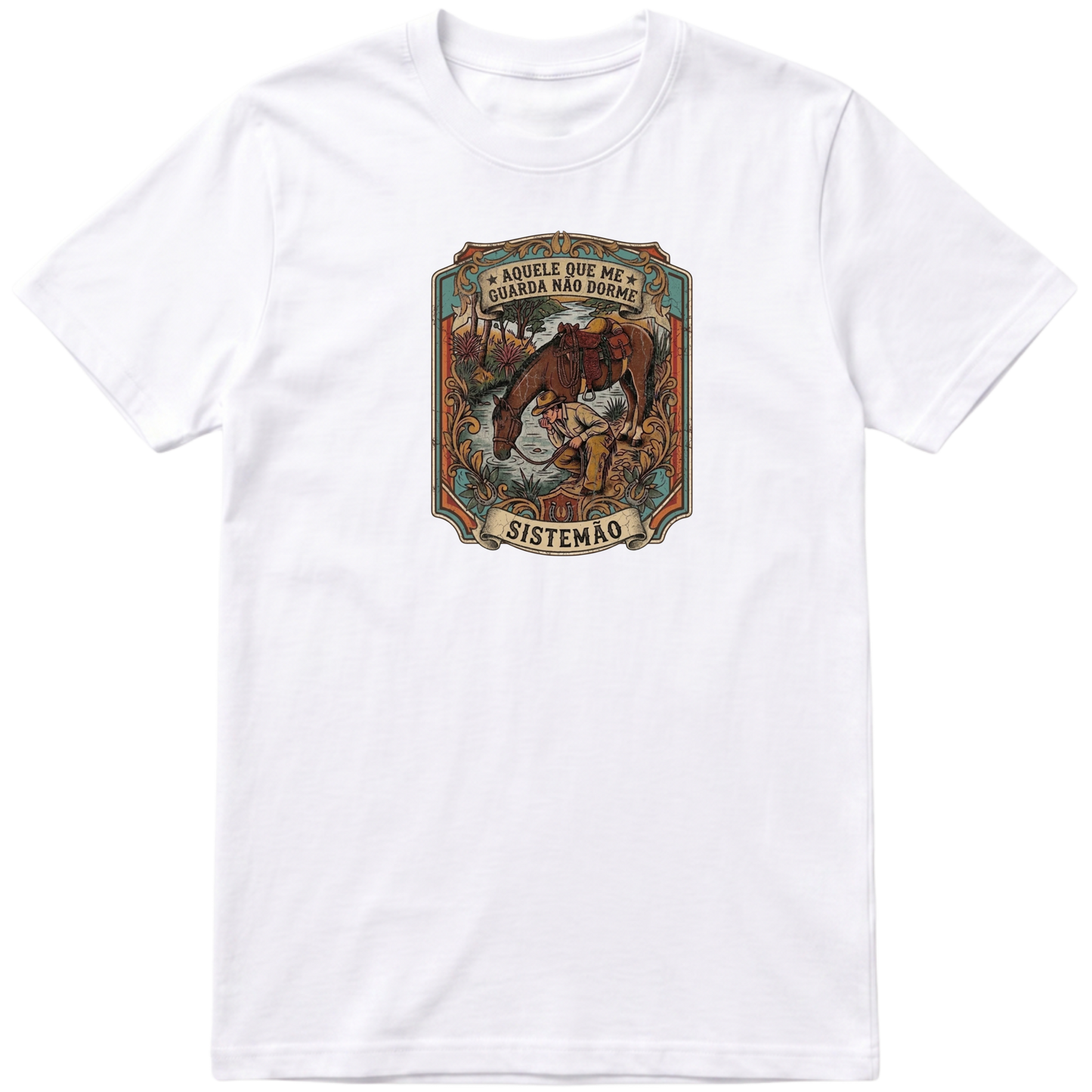"Estampa QUEM ME GUARDA NÃO DORME" Camiseta regular básica