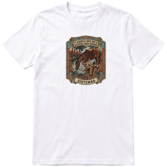 "Estampa QUEM ME GUARDA NÃO DORME" Camiseta regular básica