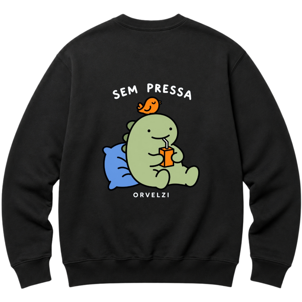 "Moletom Sem Pressa" Moletom com Capuz Básico