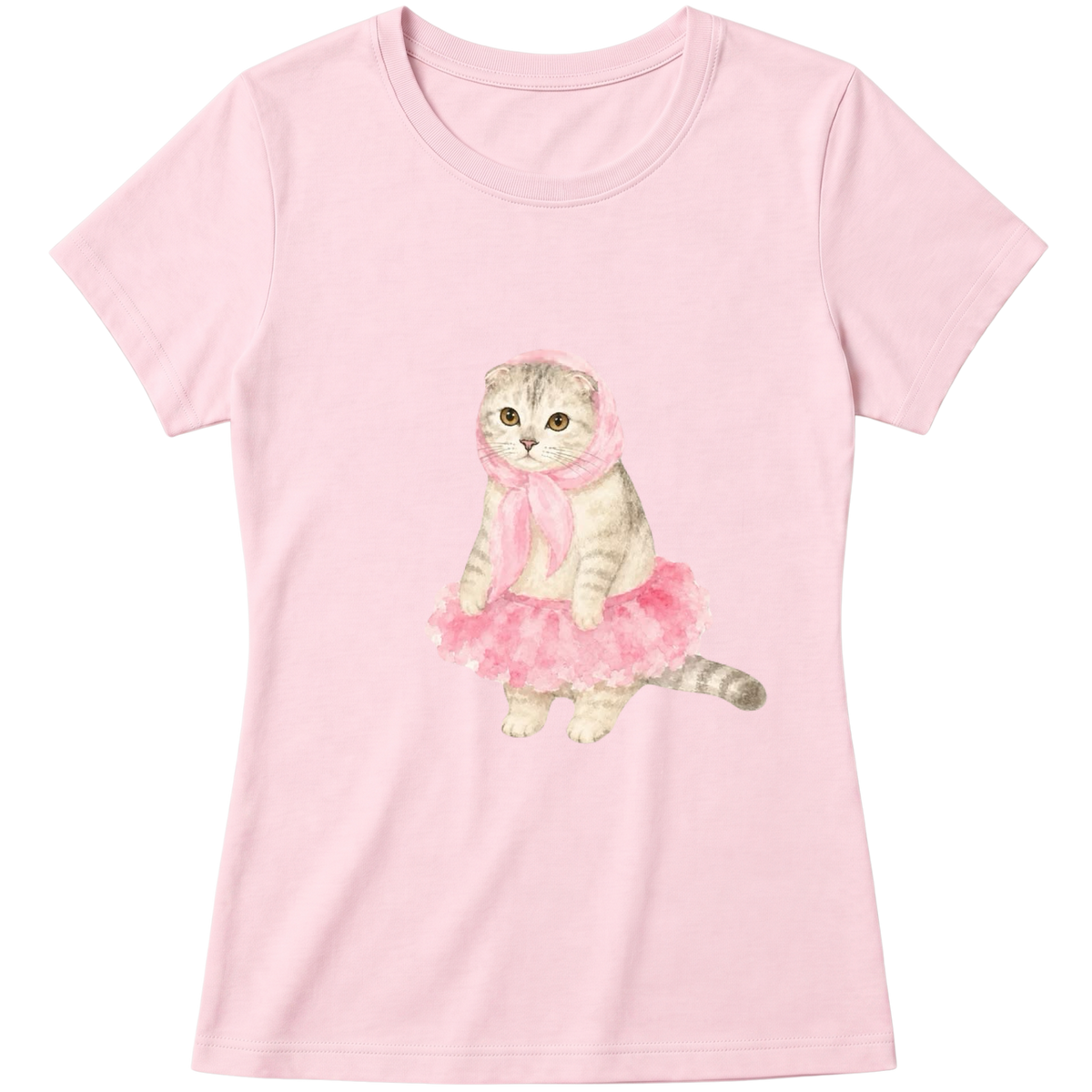 "Baby Look Pinky Kitty" Blusa Baby Look