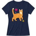 "Gato laranja rajado" Blusa Baby Look