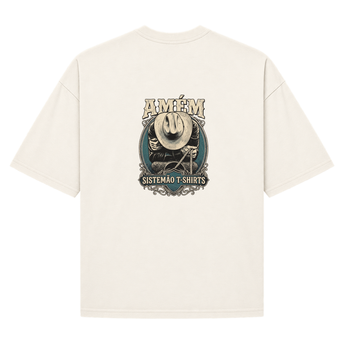 "Estampa/AMÉM" Camiseta Oversized Suedine 220g