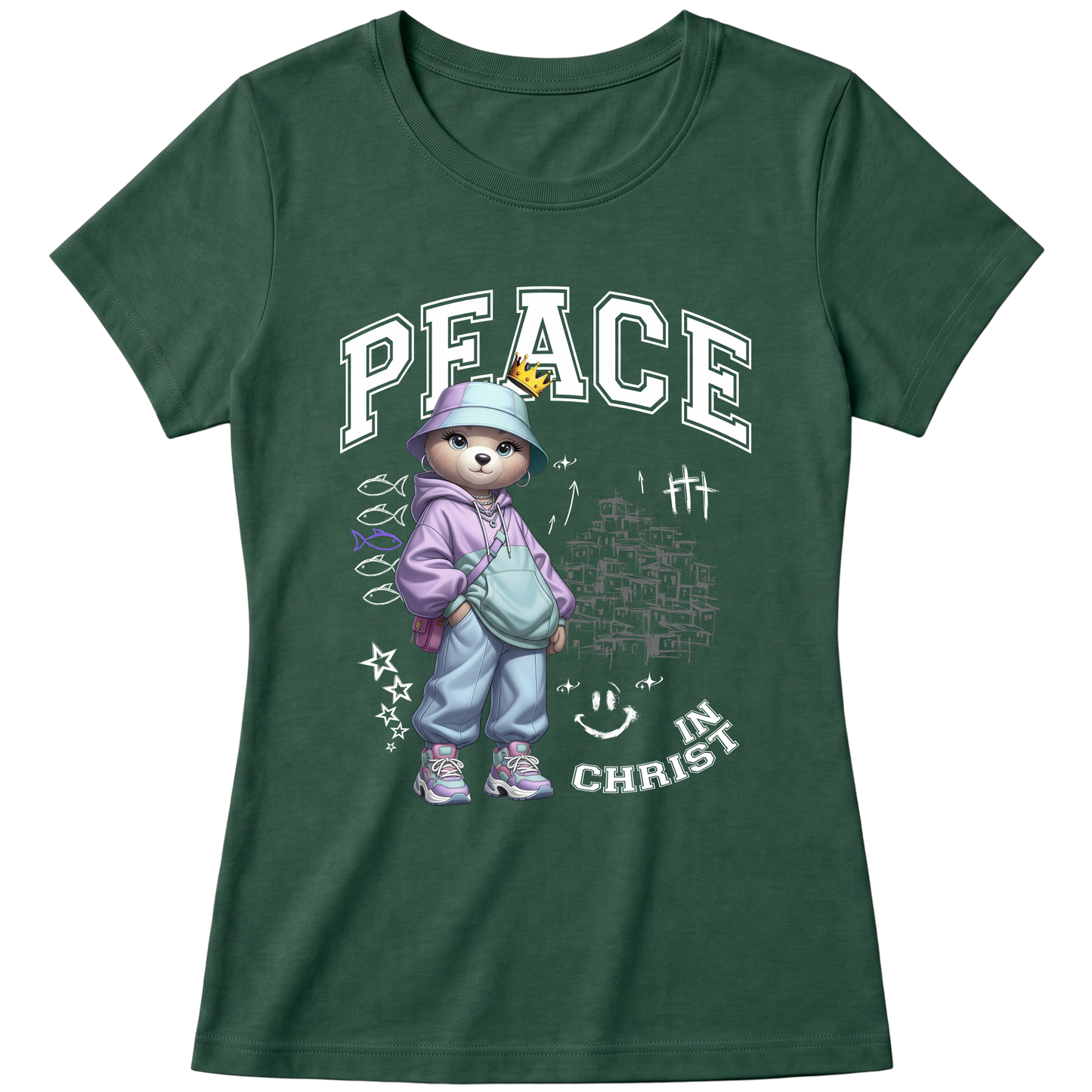 "Produto #009 Baby look PEACE IN CHRIST" Blusa Baby Look