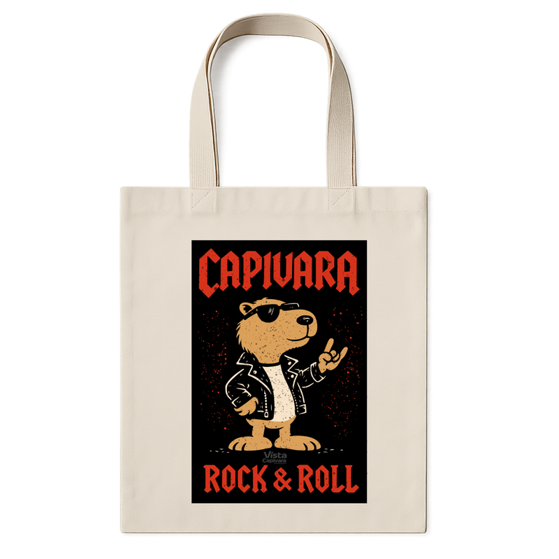 "Capivara Rock & Roll DTF" Ecobag