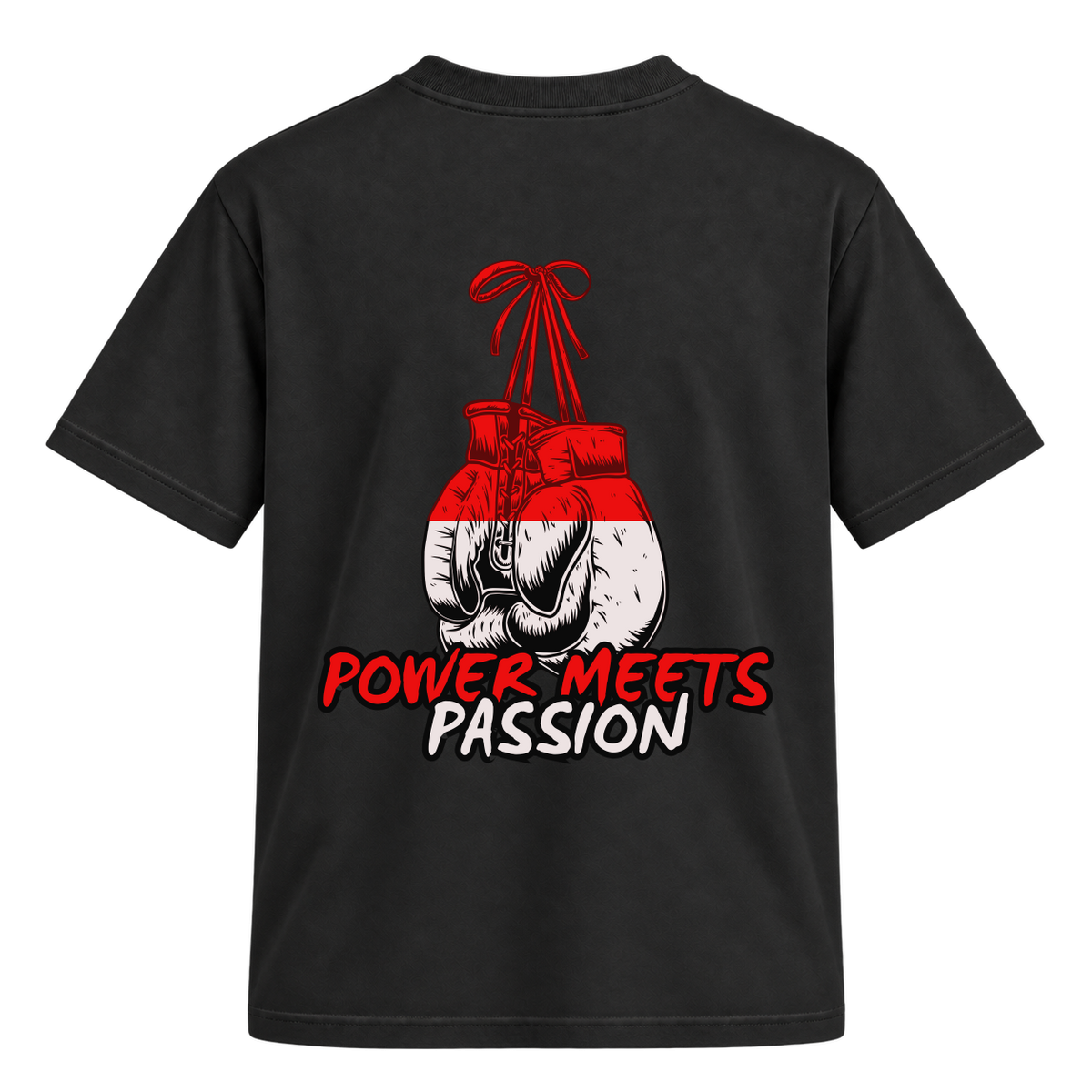 "Camiseta oversized estampa de boxe" Camiseta Regular Suedine