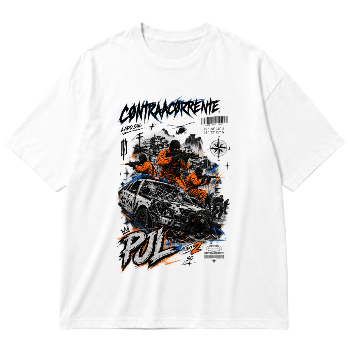 "Oversized Cotton #018 - CØNTRAACØRRENTE" Oversized Premium 96% algodão 4% Elastano