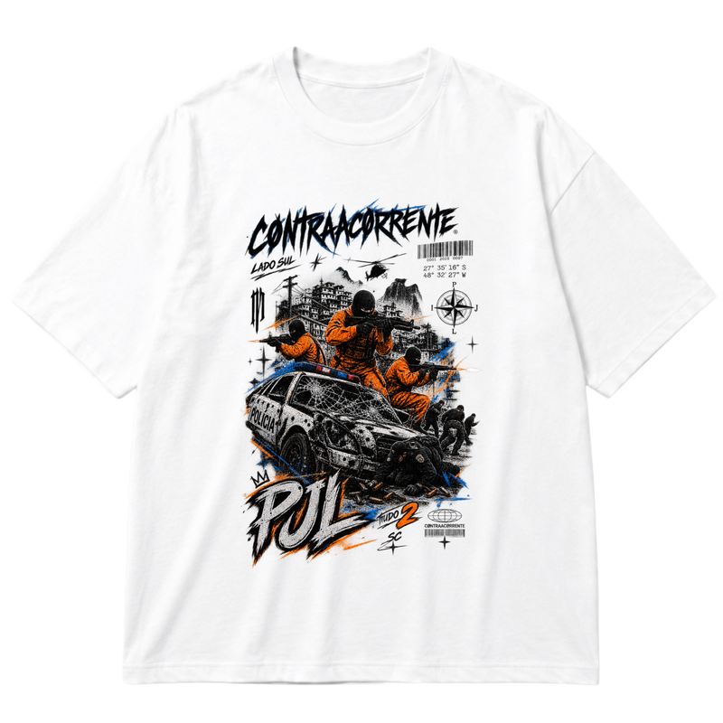 "Oversized Cotton #018 - CØNTRAACØRRENTE" Oversized Premium 96% algodão 4% Elastano