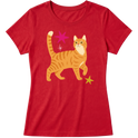 "Gato laranja rajado" Blusa Baby Look