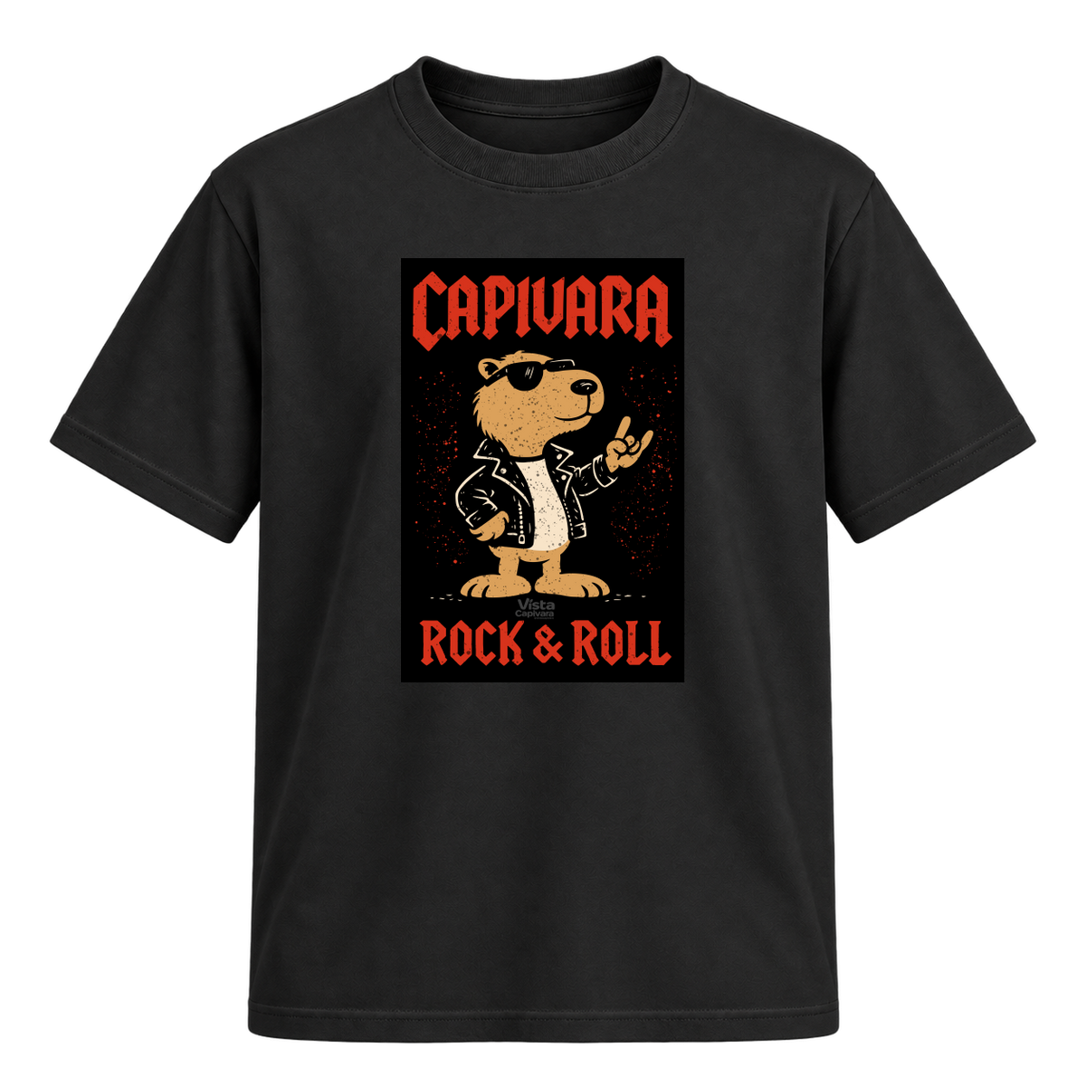"Capivara Rock & Roll  DTG" Camiseta Regular Suedine
