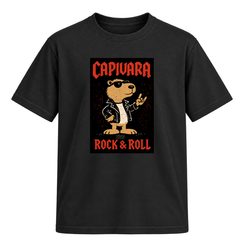 "Capivara Rock & Roll  DTG" Camiseta Regular Suedine