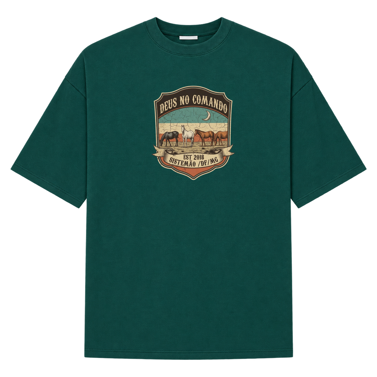 "OVERSIZED DEUS NO COMANDO MASC" Camiseta Oversized Suedine 220g