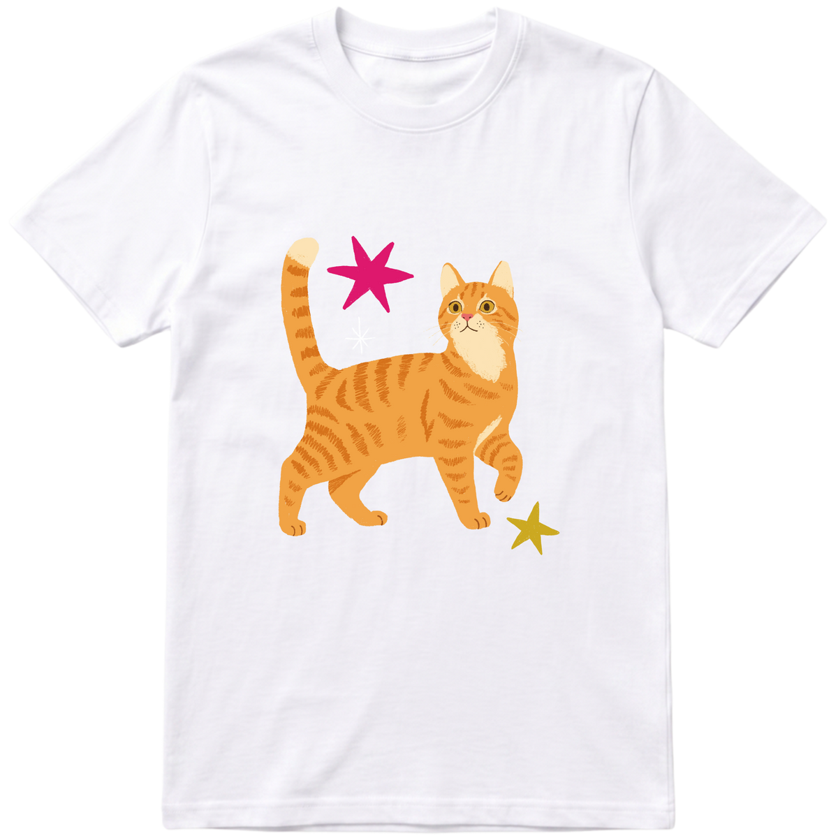 "Gato amarelo" Camiseta Básica Unissex