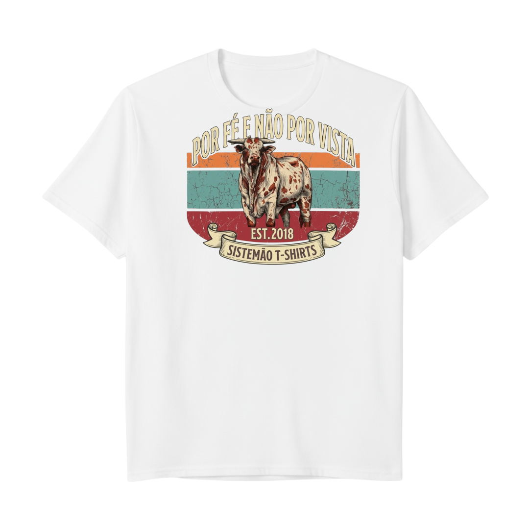 "Estampa POR FÉ E NÃO POR VISTA" Camiseta Premium Unissex Bunker Studios