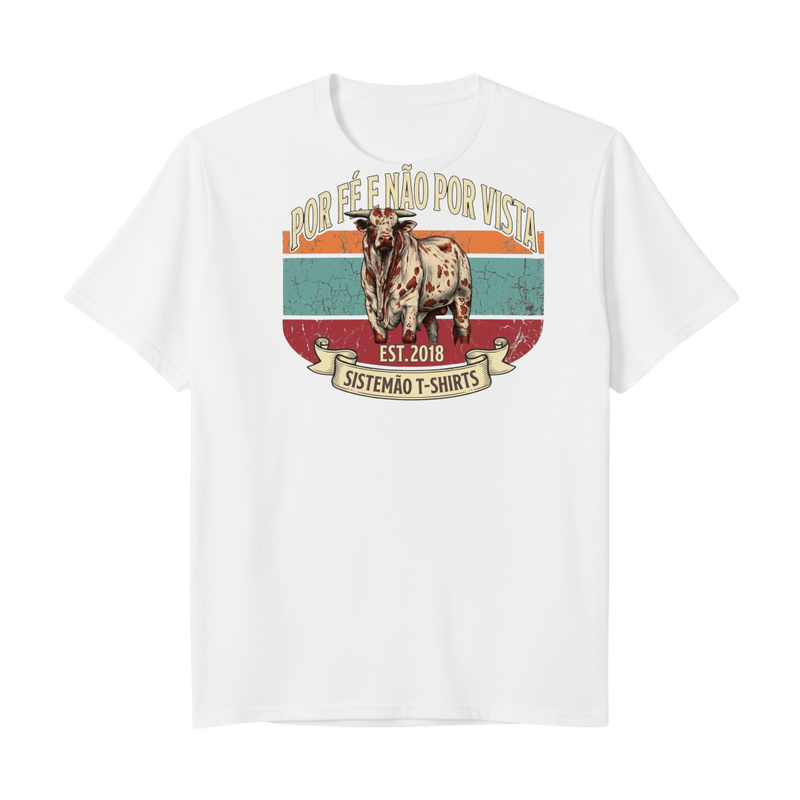 "Estampa POR FÉ E NÃO POR VISTA" Camiseta Premium Unissex Bunker Studios