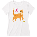 "Gato laranja rajado" Blusa Baby Look