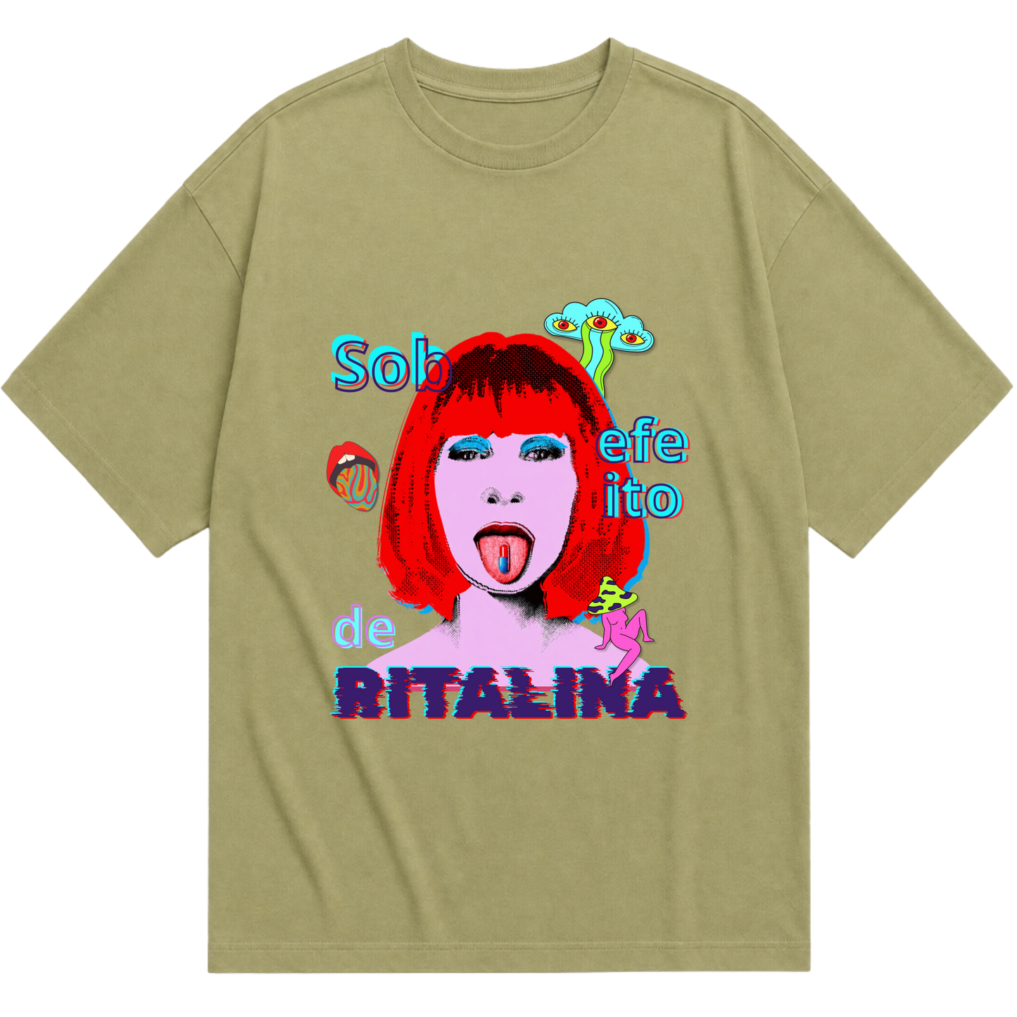 "Camiseta over - Sob o efeito de Ritalina" Camiseta Oversized Básica