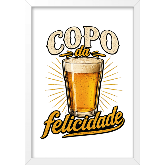 "Copo da Felicidade" Quadro caixa sem vidro acrílico